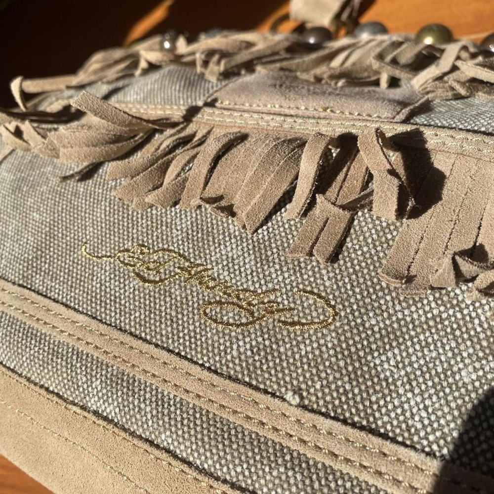 y2k authentic Ed Hardy shoulder bag with fun fringe detailing